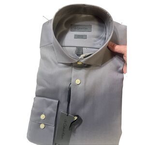 Calvin Klein Men’s Long Sleeve slim fit Dress Shirt Sz 15.5 Slim Fit NWT